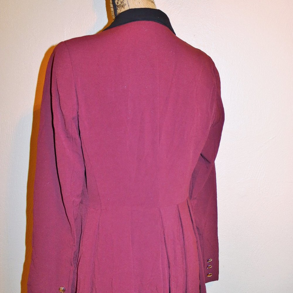 Maroon Long Ruffle Back Blazer - image 3